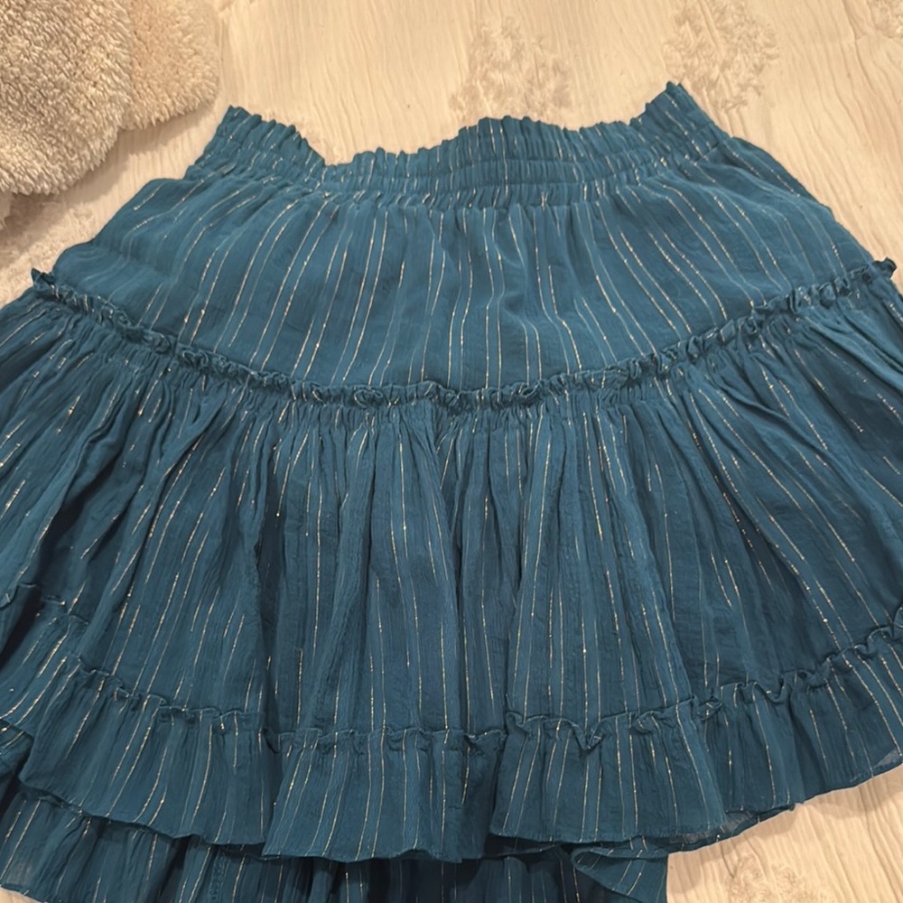 Teal Ruffled Skirt